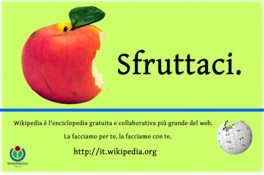 Cartolina promozionale di Wikipedia in Italia